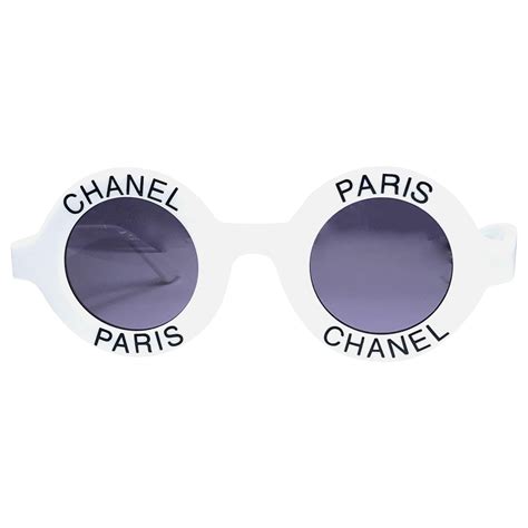 White Chanel Paris Round Sunglasses – Vintage Couture